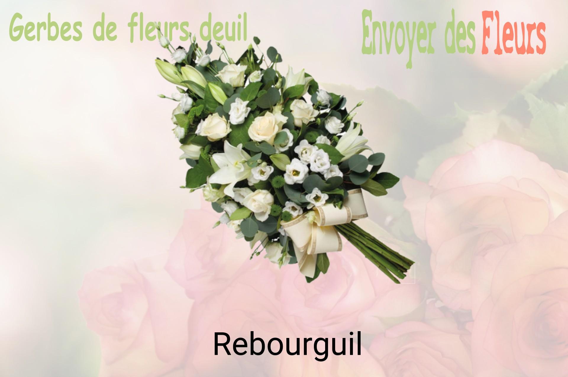 Gerbe de fleurs de deuil livrée à Rebourguil